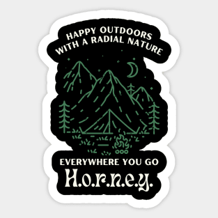 Happy Outdoors With A Radial Nature Everywhere You Go Sticker